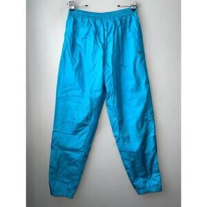 Vintage Wilson Lined Track Pants Womens Size XL Turquoise Drawstring Nylon Wind